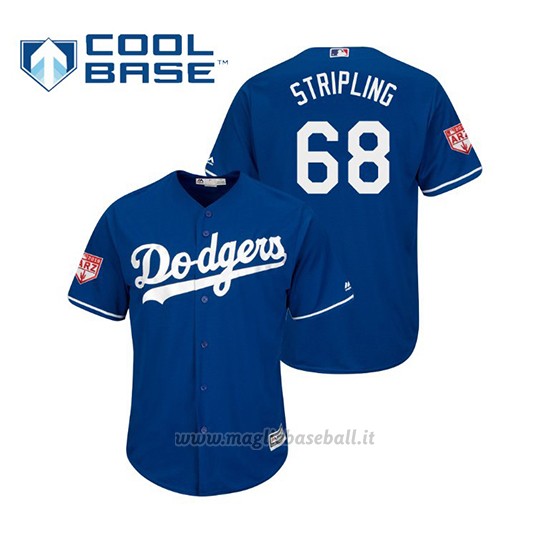 Maglia Baseball Uomo Los Angeles Dodgers Ross Stripling Cool Base Entrenamiento De Primavera 2019 Blu
